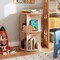 2 Tier Rotating Kids Bookshelf Storage Rack with Bear Baffles and 8 Slots